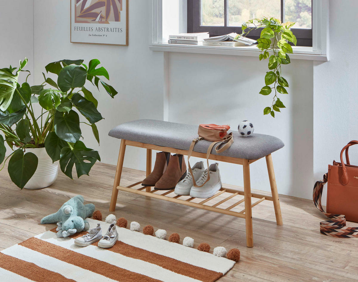 SITZBANK 90/45/34 cm  - Grau, Design, Textil (90/45/34cm) - MID.YOU