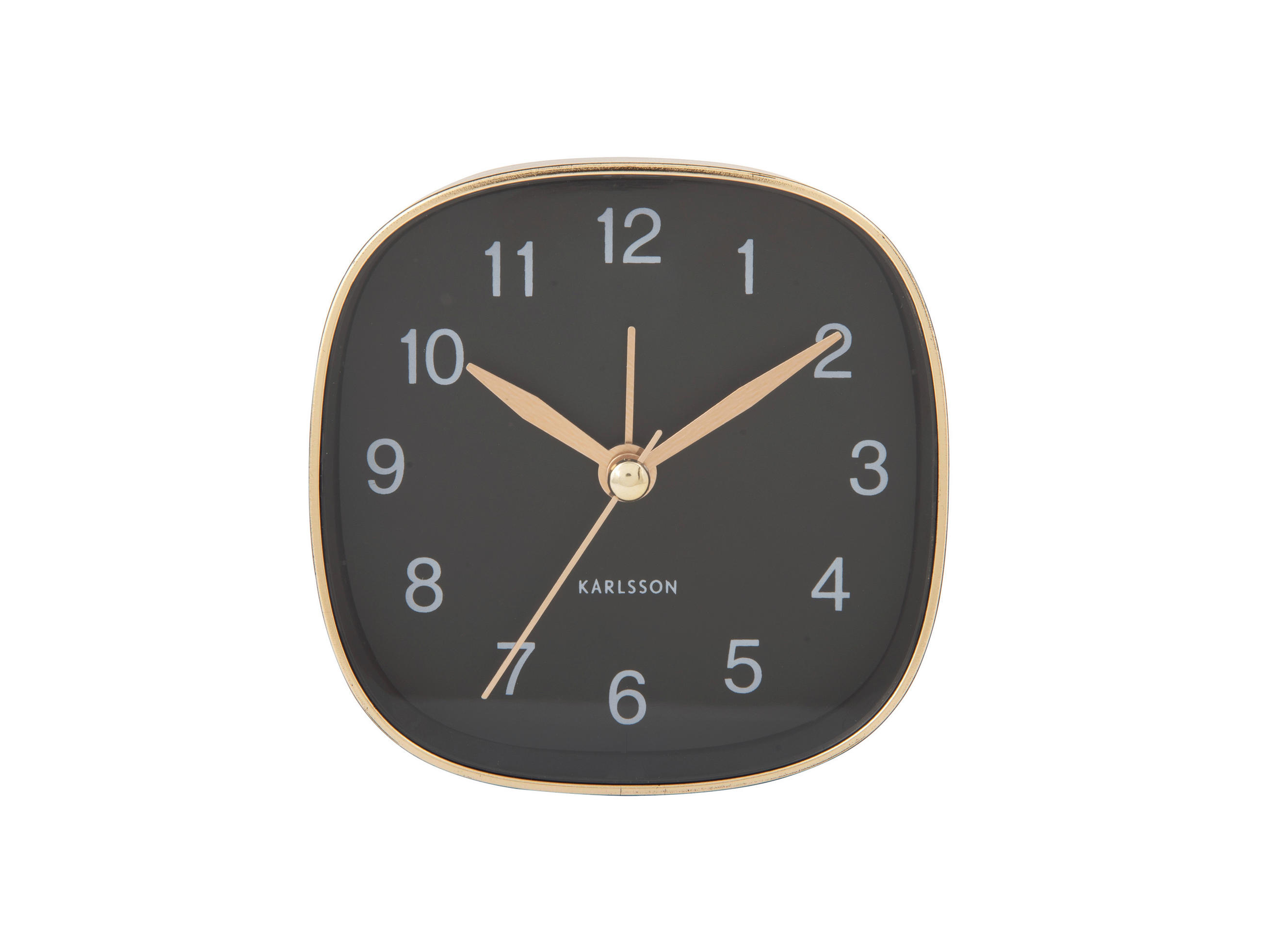 WECKER  Schwarz, Goldfarben  - Goldfarben/Schwarz, Basics, Kunststoff (8.5/4/8.5cm) - Karlsson