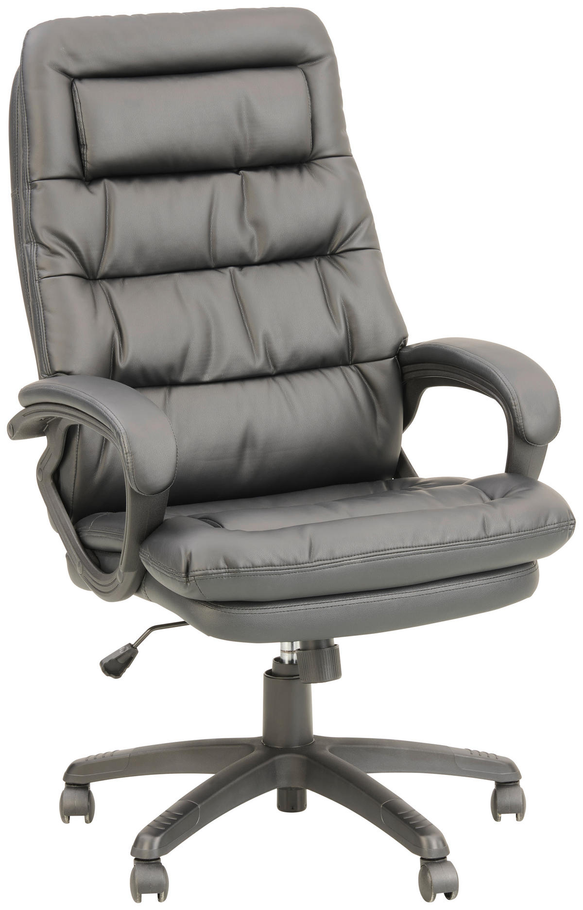 KANCELÁRSKE KRESLO, vzhľad kože, čierna - čierna, Modern, textil/plast (67/113-122.5/78cm) - MID.YOU