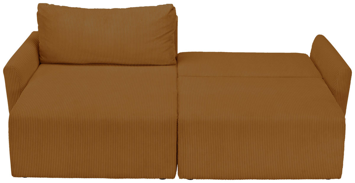 ECKSOFA in Cord Gelb  - Gelb/Schwarz, Konventionell, Kunststoff/Textil (228/146cm) - MID.YOU