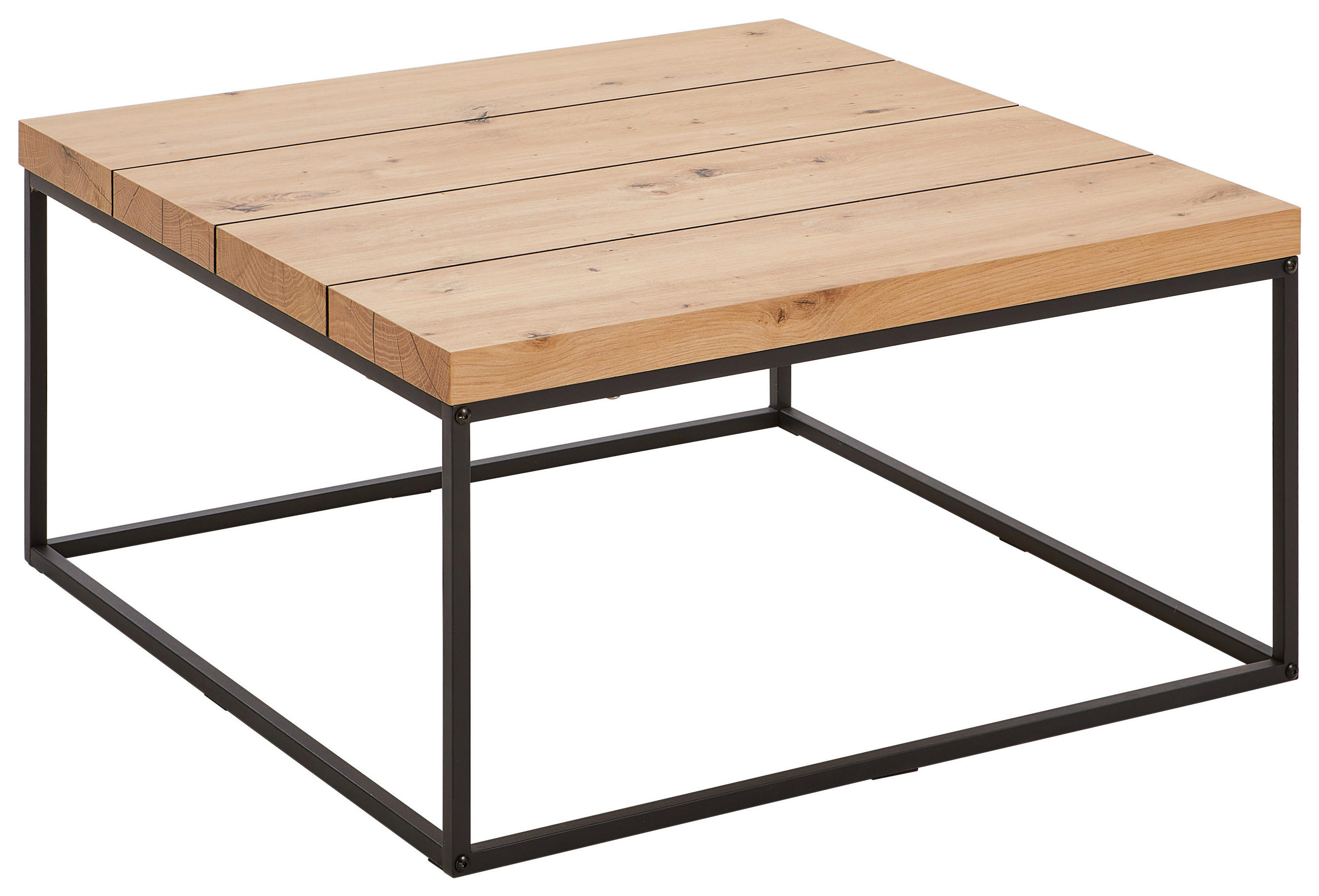 P & B Couchtisch Schwarz, Eiche 40x80x80 cm