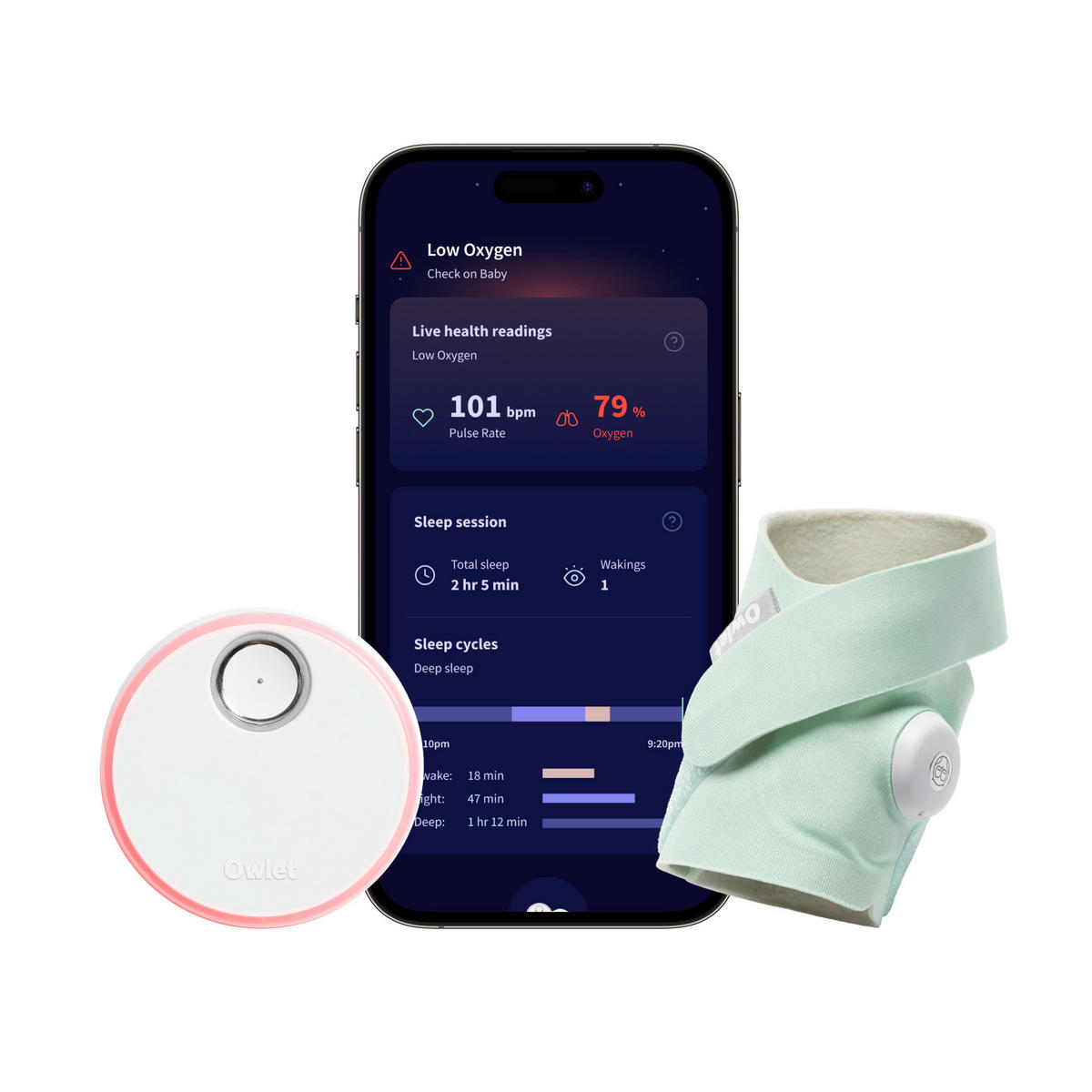PULSOXIMETER Dream Sock - Mintgrün, Basics, Kunststoff/Textil (0.014kg) - Owlet
