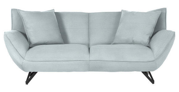 3-SITZER-SOFA in Feincord Mintgrün  - Schwarz/Mintgrün, Design, Textil/Metall (203/90/95cm) - Carryhome