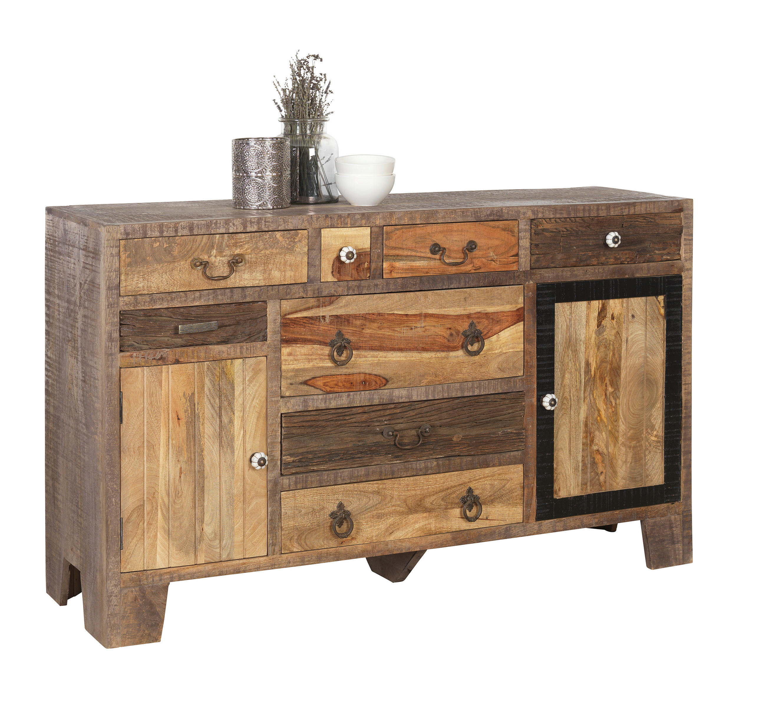 SIDEBOARD 148/90/40 cm in Multicolor - Weiss/Messingfarben, Trend, Keramik/Holz (148/90/40cm) - Landscape