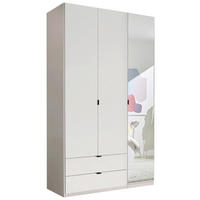 DREHTÜRENSCHRANK 135,4/225,5/57 cm 3-türig Weiß  - Schwarz/Weiß, MODERN, Glas/Holzwerkstoff (135,4/225,5/57cm) - Xora