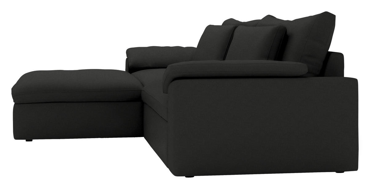 ECKSOFA  Chenille Anthrazit  - Anthrazit/Schwarz, Modern, Kunststoff/Textil (198/306cm) - Carryhome