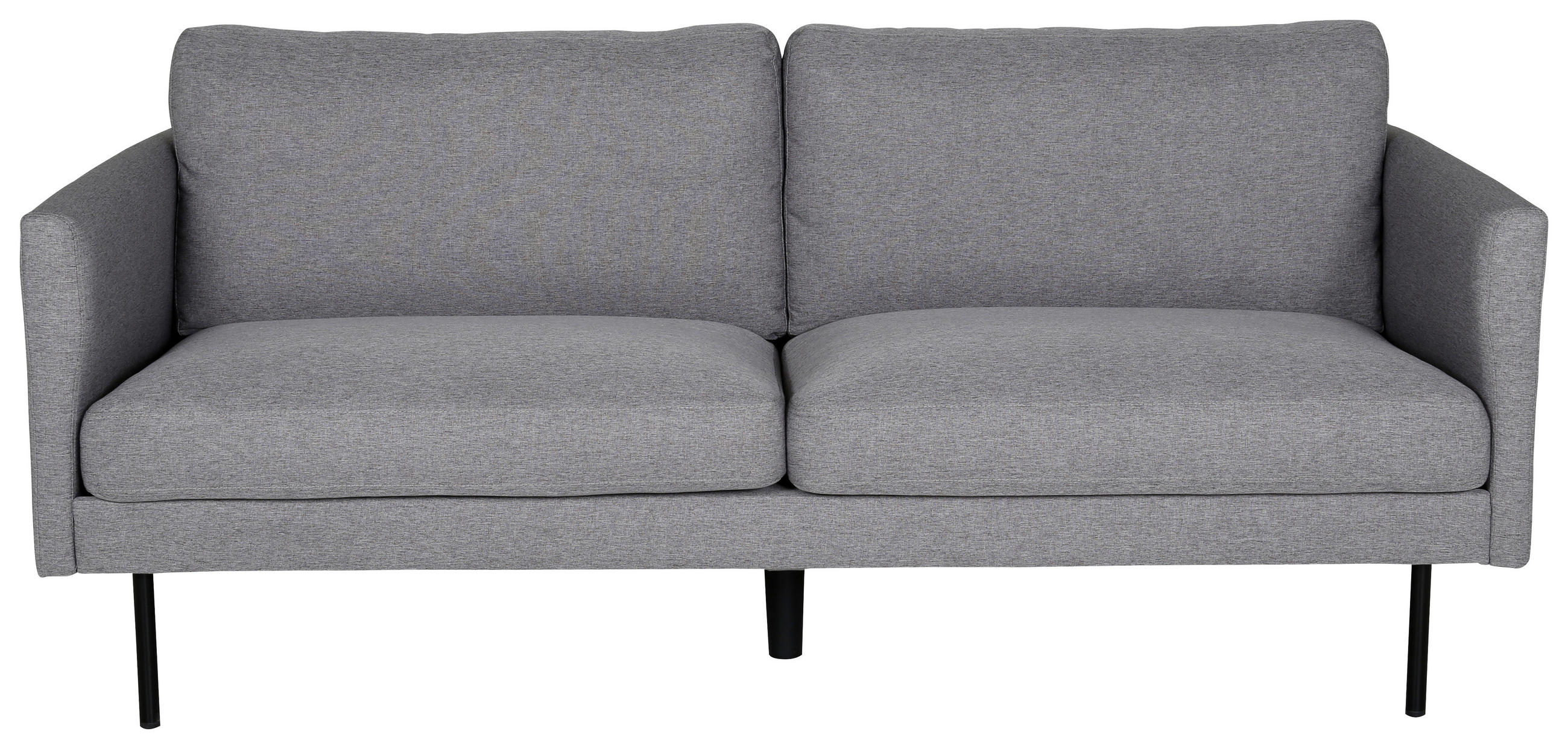 2-SITZER-SOFA in Textilgeflecht Grau, Schwarz  - Schwarz/Grau, Design, Textil/Metall (180/78/80cm) - Livetastic