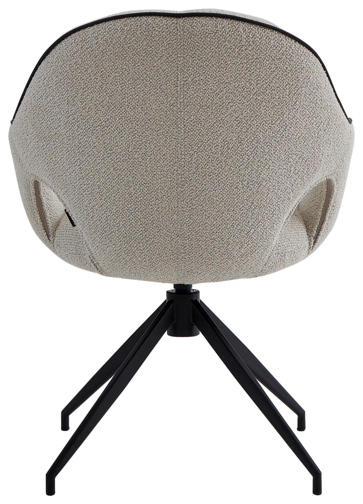 ARMLEHNSTUHL  in Eisen Leinenoptik  - Creme/Schwarz, Design, Textil/Metall (62/85/64cm) - Novel