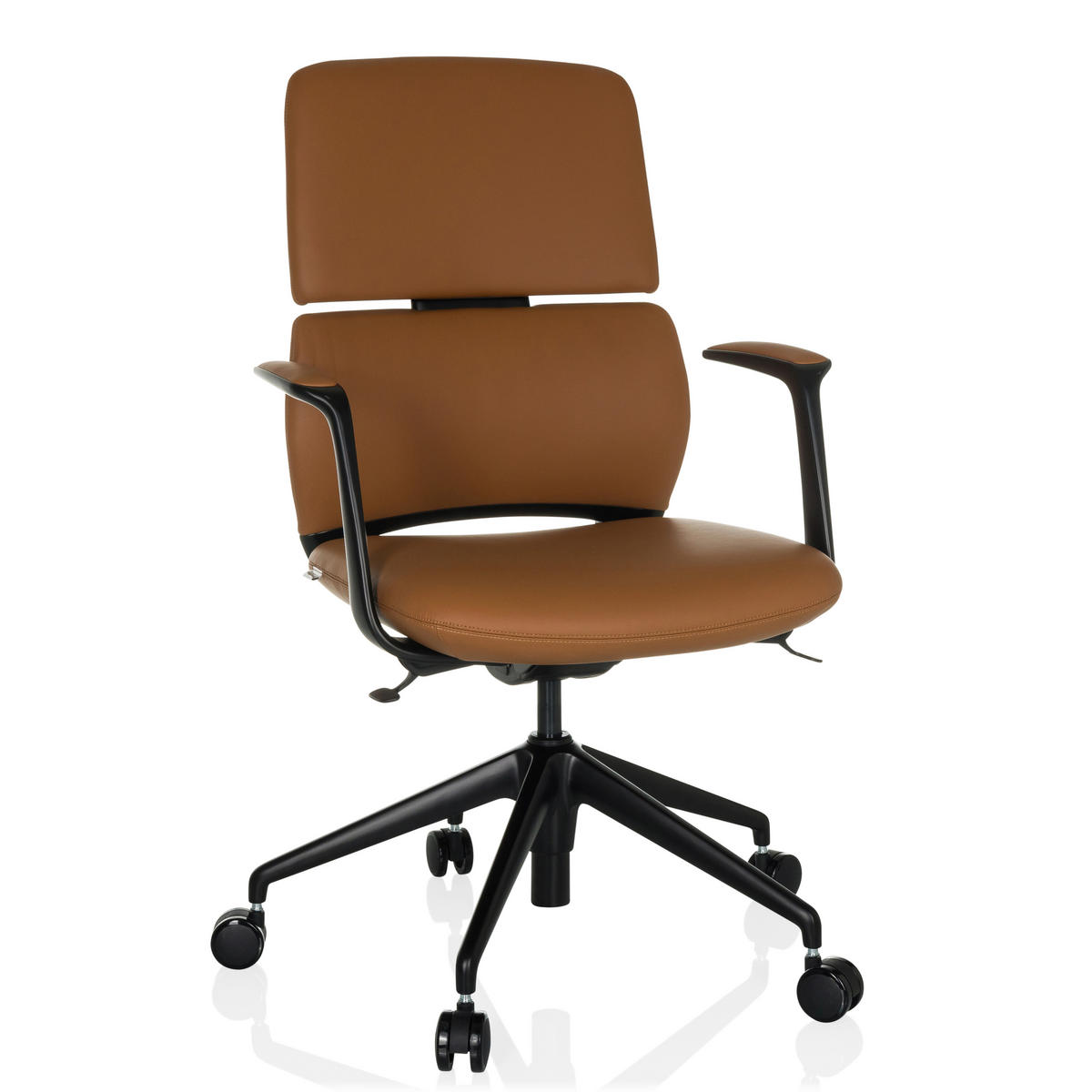 DREHSTUHL  - Schwarz, MODERN, Leder/Kunststoff (62/98-108/60cm) - MID.YOU