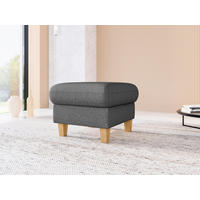 HOCKER Flachgewebe Dunkelgrau  - Eichefarben/Dunkelgrau, KONVENTIONELL, Holz/Textil (58/48/58cm) - Sit & More