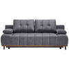 SCHLAFSOFA Webstoff Grau  - Schwarz/Grau, Design, Holz/Textil (206/77-87/102cm) - Novel