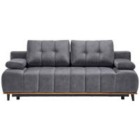 SCHLAFSOFA in Webstoff Grau  - Schwarz/Grau, Design, Holz/Textil (206/77-87/102cm) - Novel