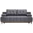 SCHLAFSOFA in Webstoff Grau  - Schwarz/Grau, Design, Holz/Textil (206/77-87/102cm) - Novel