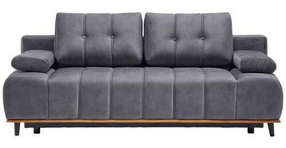 SCHLAFSOFA in Webstoff Grau  - Schwarz/Grau, Design, Holz/Textil (206/77-87/102cm) - Novel