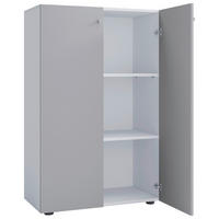 SCHUHSCHRANK Lona  in 70/110/39 cm  - Silberfarben/Schwarz, Design, Holzwerkstoff/Kunststoff (70/110/39cm) - MID.YOU