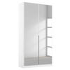 DREHTÜRENSCHRANK 91/229/54 cm 2-türig Weiß, Silberfarben  - Silberfarben/Alufarben, MODERN, Holzwerkstoff/Metall (91/229/54cm) - Rauch Möbel