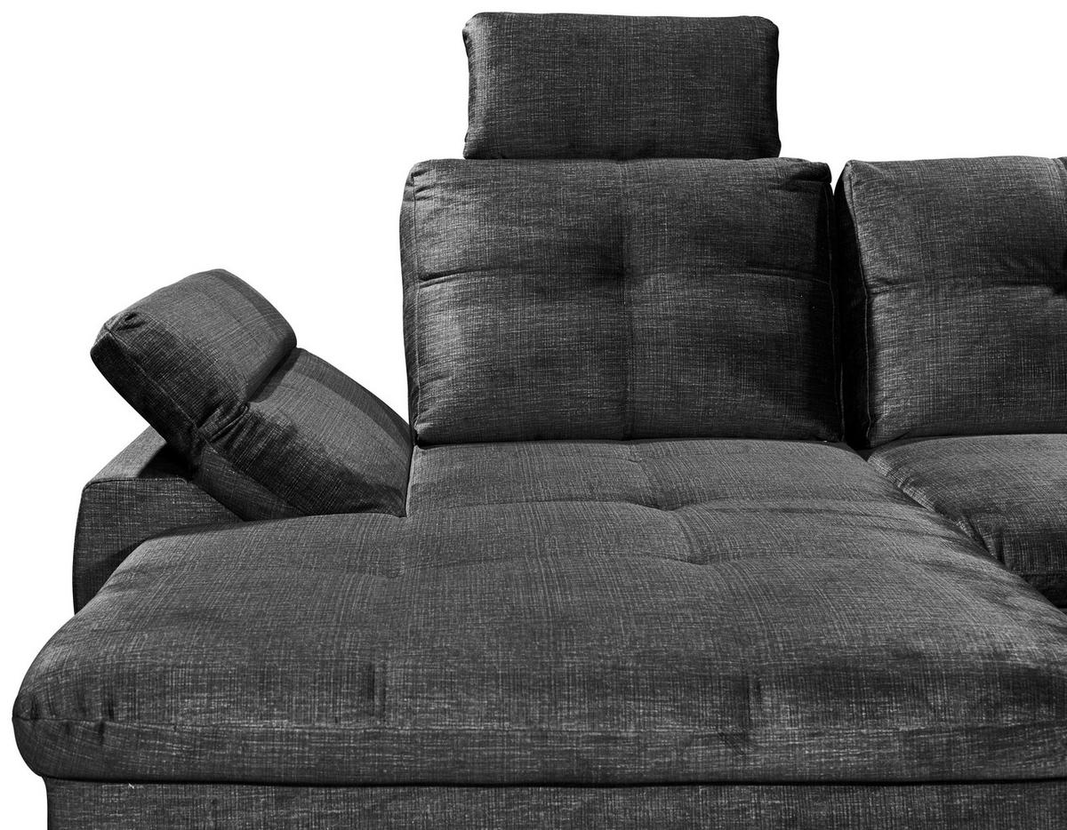 WOHNLANDSCHAFT in Mikrovelours Schwarz  - Schwarz, Konventionell, Kunststoff/Textil (127/334/217cm) - Carryhome