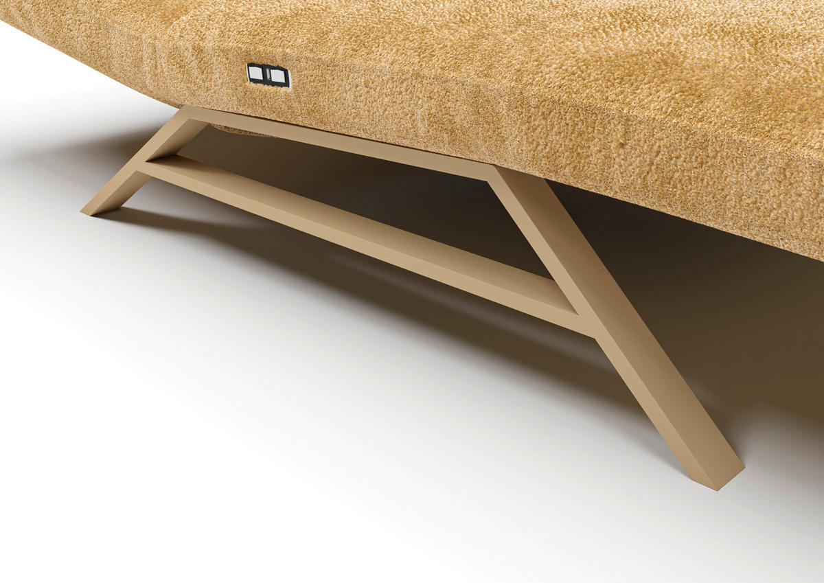 RELAXLIEGE Chenille, Teddystoff Goldfarben  - Goldfarben/Cappuccino, Design, Textil/Metall (120/54-113/158-198cm) - Pure Home Lifestyle
