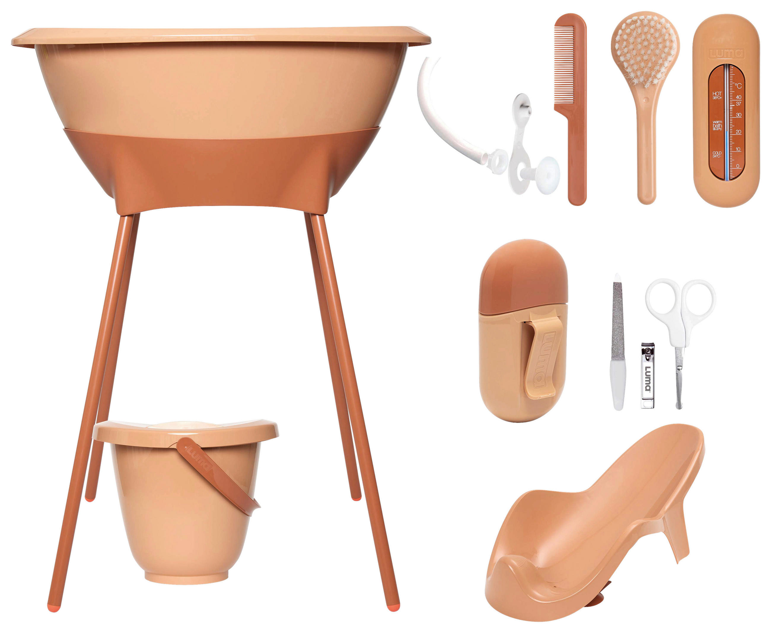 BABYBADESET LUMA 8-teilig  - Orange, Basics, Kunststoff (79,5/40/46cm) - Bebe Jou