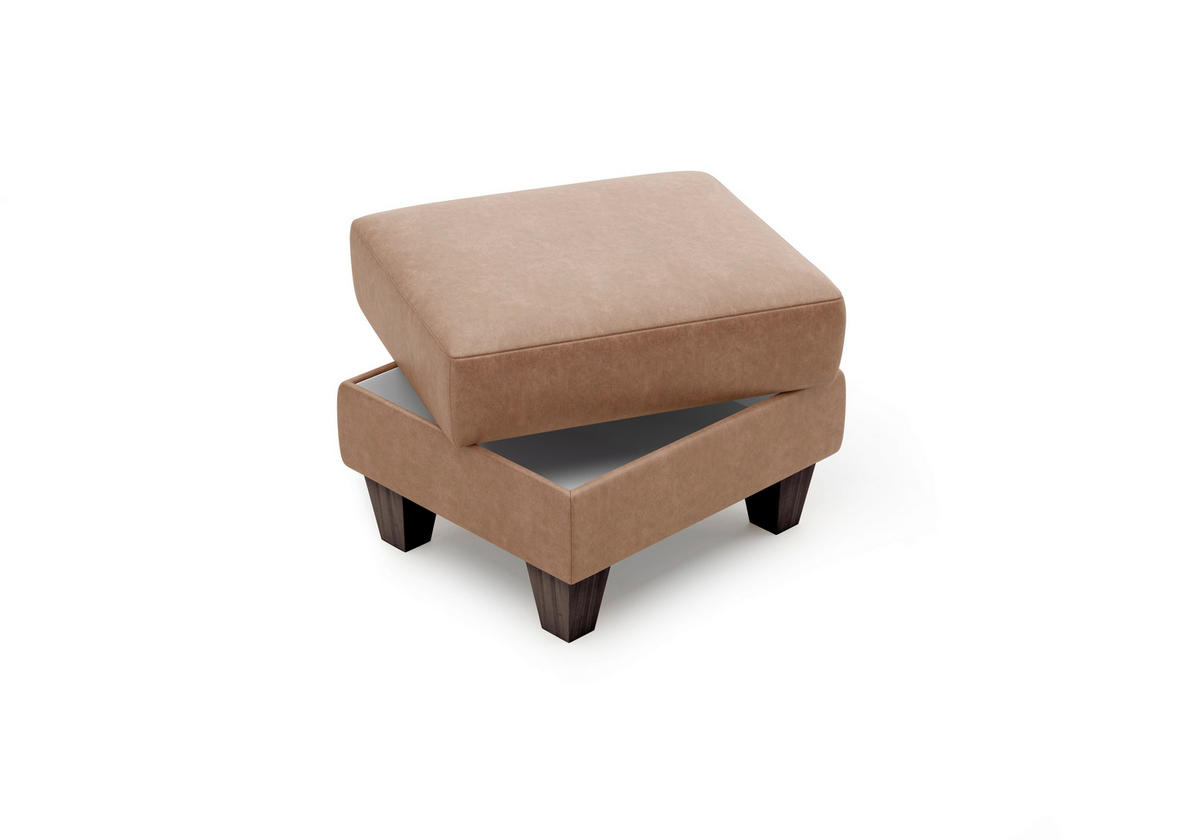 HOCKER in Textil Cognac  - Wengefarben/Cognac, KONVENTIONELL, Holz/Textil (58/48/58cm) - Sit & More