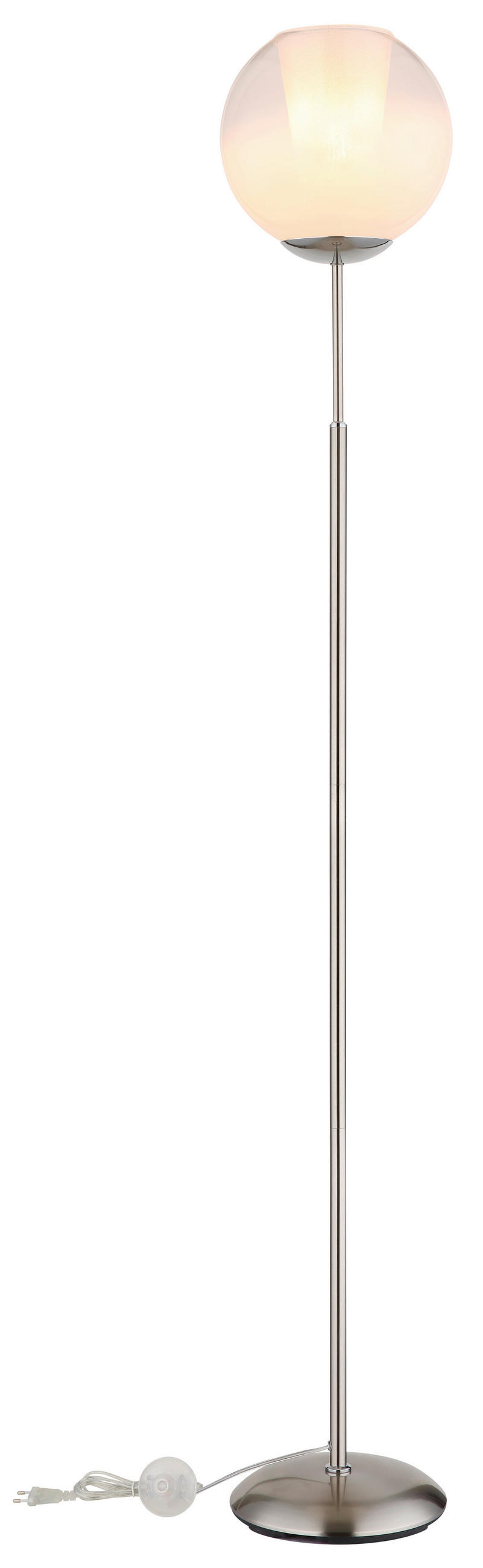 STOJEČA SVETILKA  BARRY      25/154,5 cm       - barve kroma/barve niklja, Basics, kovina/umetna masa (25/154,5cm) - Globo