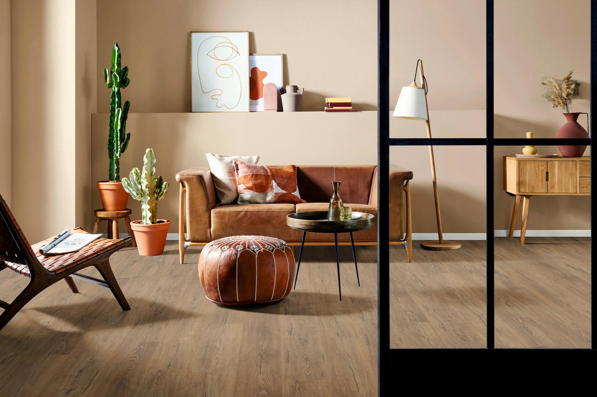 LAMINATBODEN Melba Eiche EGGER Nature Sense Aqua  per  m² - Eichefarben/Dunkelbraun, KONVENTIONELL, Holzwerkstoff (129.2/19.3/0.8cm) - Egger Holzwerkstoffe