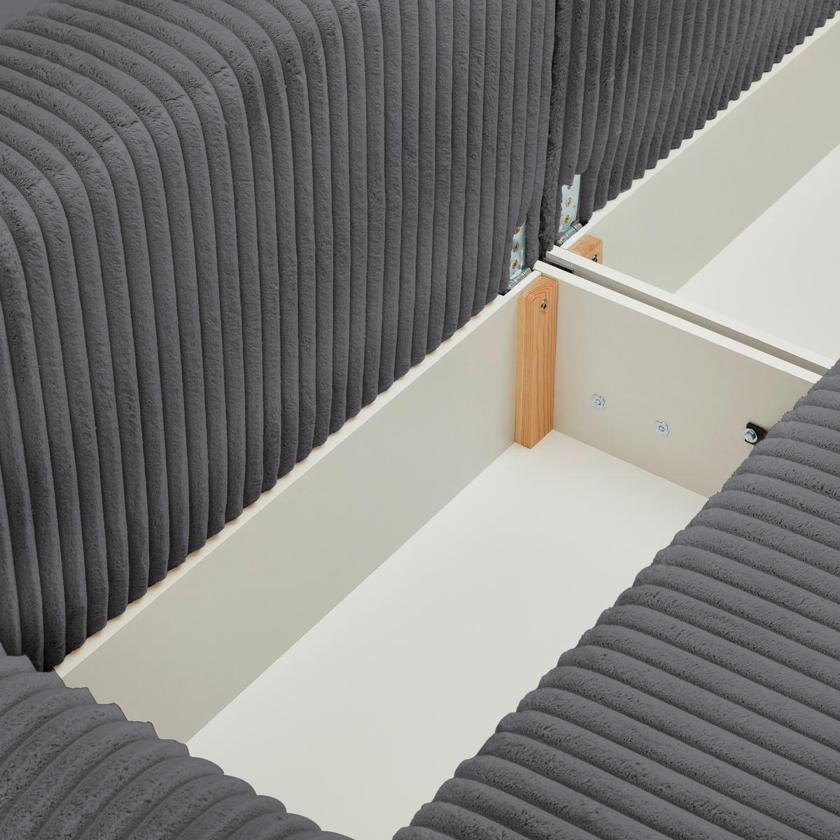 SCHLAFSOFA in Cord, Plüsch Anthrazit  - Anthrazit/Schwarz, Modern, Kunststoff/Textil (240/90/120cm) - Carryhome