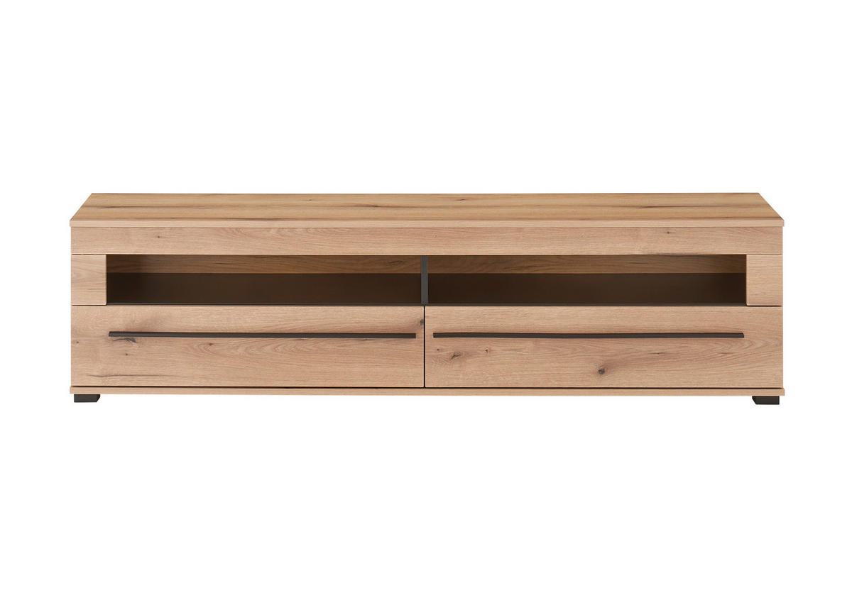 LOWBOARD  180/47/42 cm 2 Schublade(n) stehend, in verschiedenen Größen erhältlich  - Eichefarben/Schwarz, Design, Holzwerkstoff/Kunststoff (180/47/42cm) - Livetastic