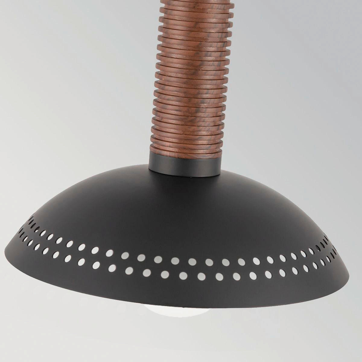 LED-HÄNGELEUCHTE Alora Mood 15,2/24,1 cm  - Walnussfarben/Schwarz, Design, Glas/Metall (15,2/24,1cm) - Elstead Lighting