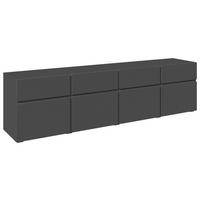 LOWBOARD  200/52,8/40 cm 4 Schublade(n) stehend, in verschiedenen Holzdekoren erhältlich  - Anthrazit/Schwarz, Design, Holzwerkstoff (200/52,8/40cm) - Xora