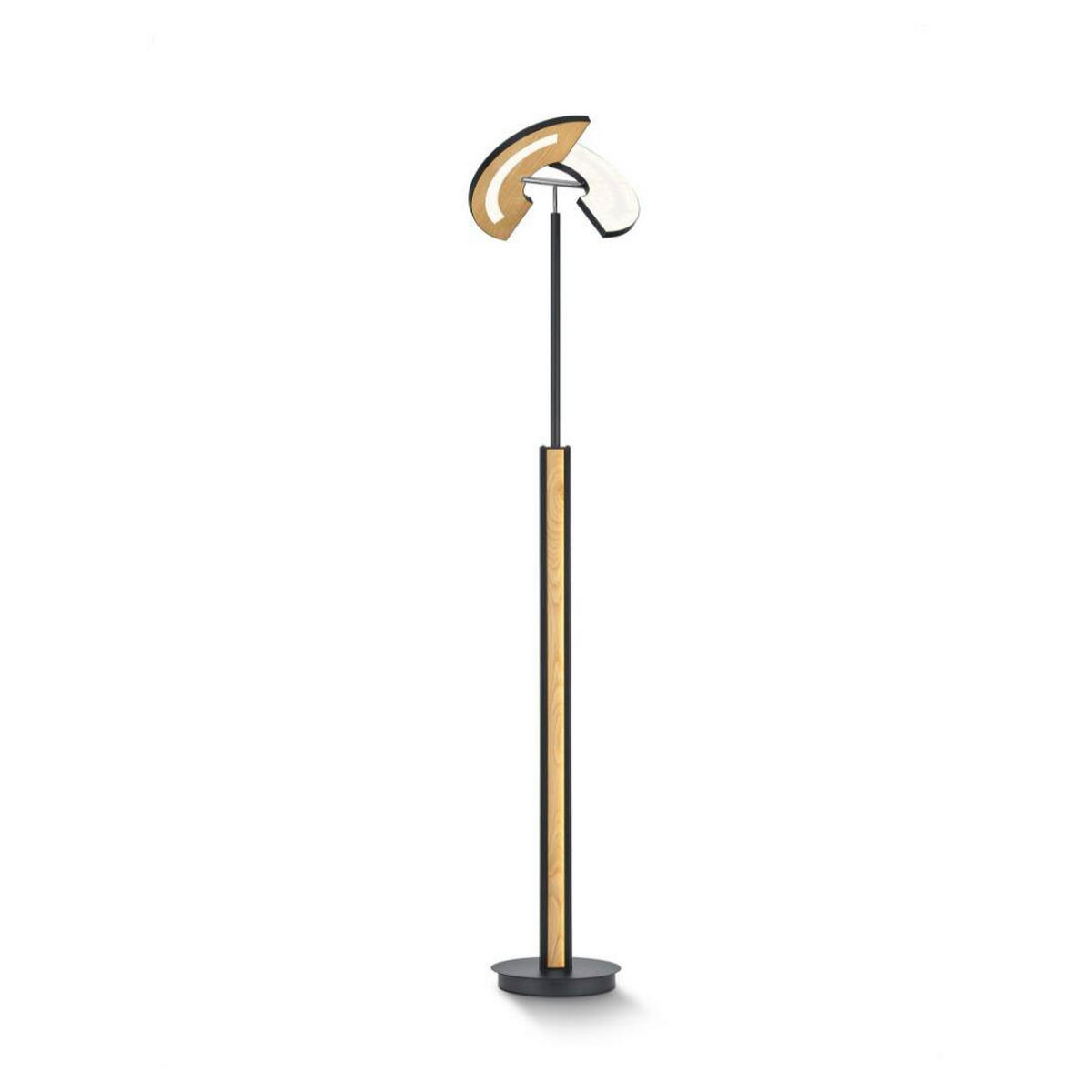 LED-DECKENFLUTER Duo 30/182 cm  - Eichefarben/Schwarz, Design, Holz/Metall (30/182cm)