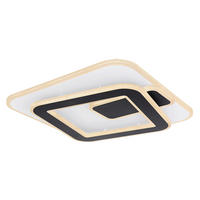 LED-DECKENLEUCHTE - Opal/Schwarz, Basics, Kunststoff/Metall (40/40/6,5cm) - Globo