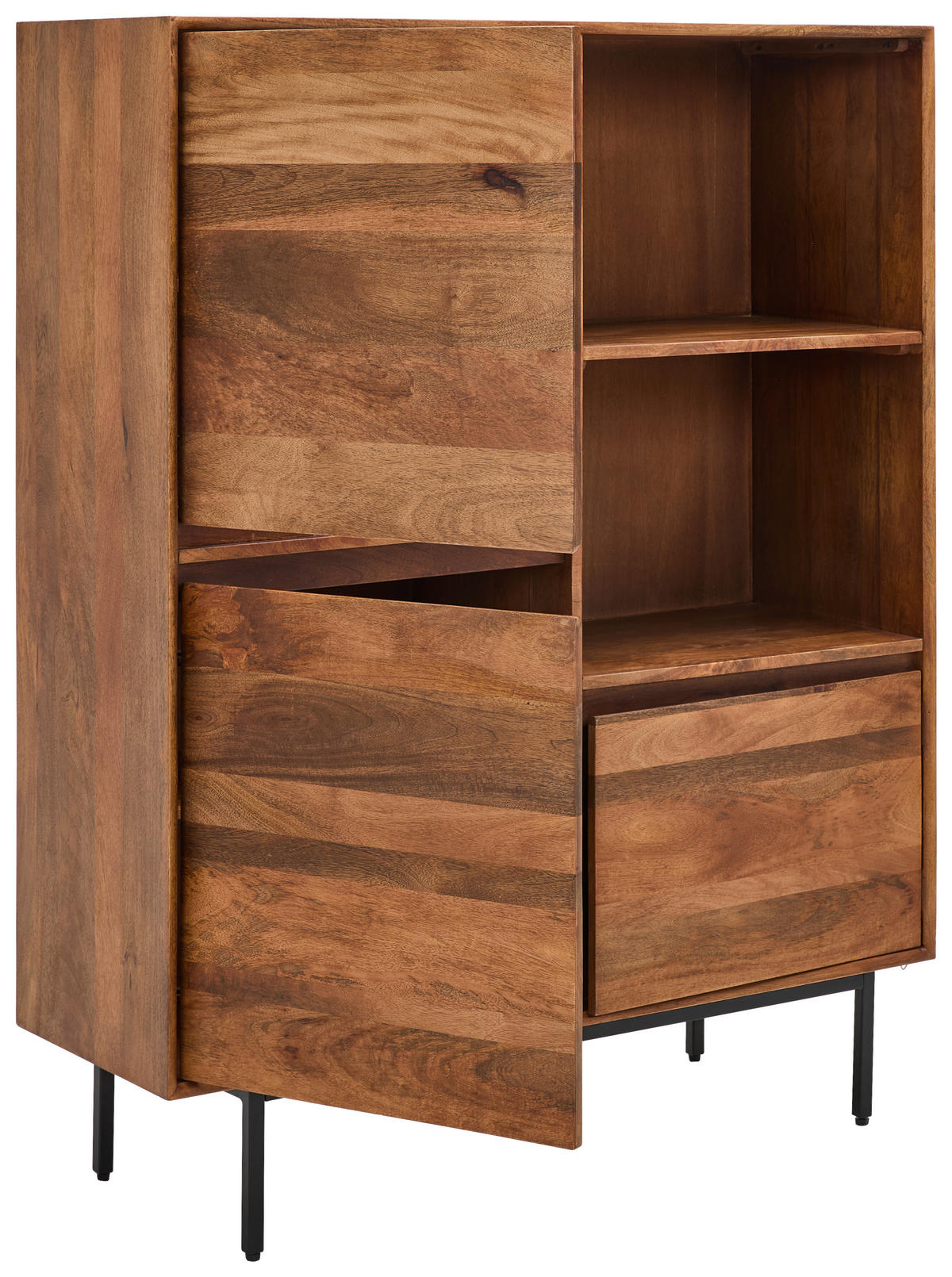 KOMMODE  in 110/140/40 cm  - Schwarz/Honig, LIFESTYLE, Holz/Metall (110/140/40cm) - Livetastic