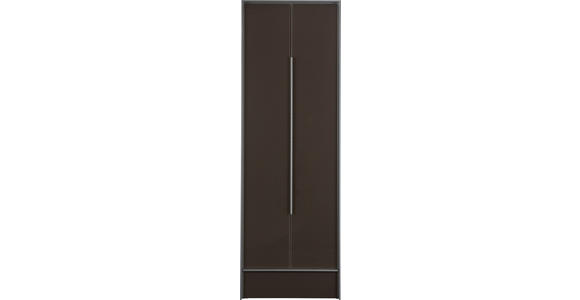 GARDEROBENSCHRANK 63/189/38 cm  - Anthrazit/Alufarben, Design, Glas/Holzwerkstoff (63/189/38cm) - Dieter Knoll