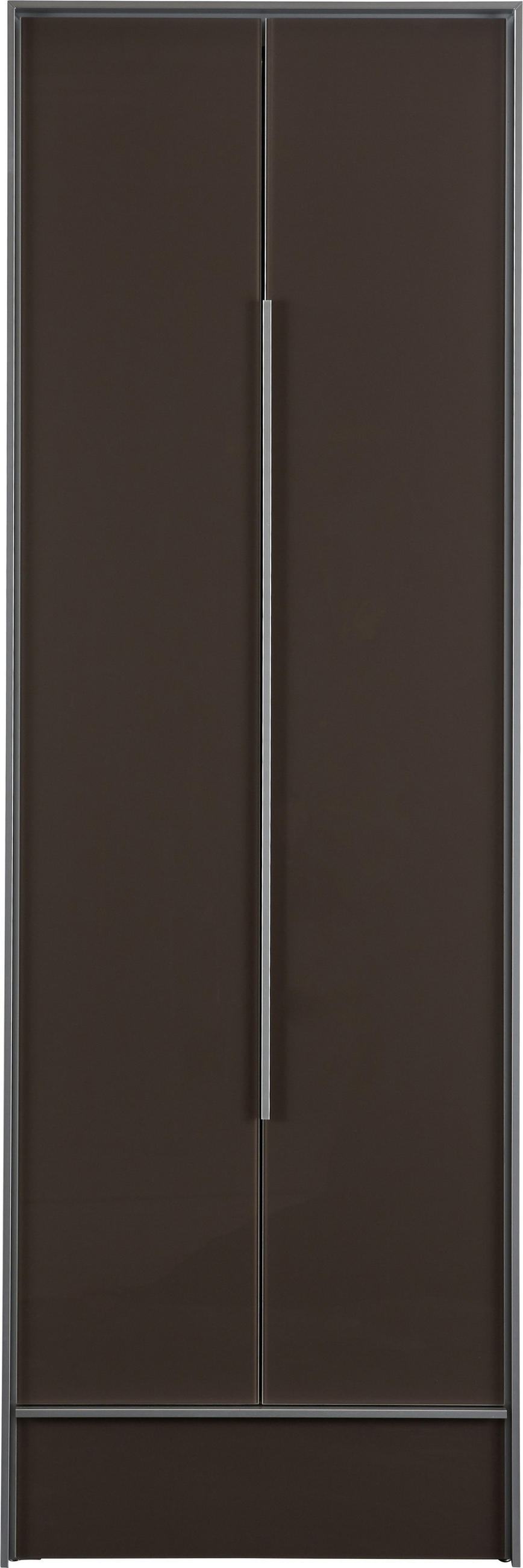 GARDEROBENSCHRANK 63/189/38 cm  - Anthrazit/Alufarben, Design, Glas/Holzwerkstoff (63/189/38cm) - Dieter Knoll
