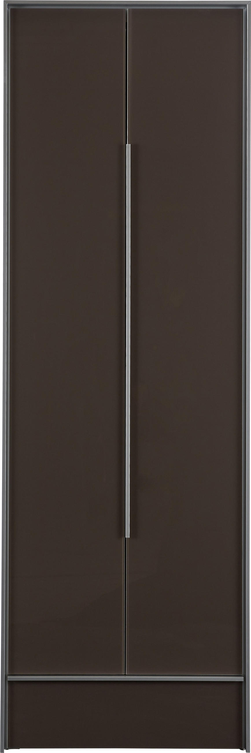 GARDEROBENSCHRANK  in 63/189/38 cm  - Anthrazit/Alufarben, Design, Glas/Holzwerkstoff (63/189/38cm) - Dieter Knoll