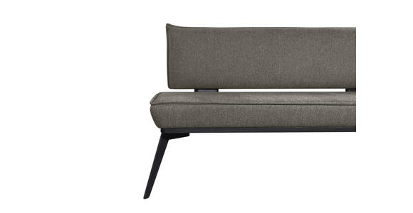 SITZBANK 173/90/65 cm Webstoff Dunkelgrau, Schwarz Buche massiv - Dunkelgrau/Schwarz, Basics, Holz/Textil (173/90/65cm) - Carryhome