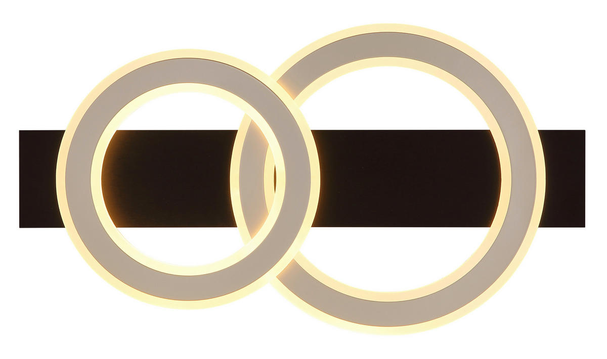 LED-DECKENLEUCHTE    63/35/7 cm  - Champagner/Dunkelbraun, Design, Holzwerkstoff/Kunststoff (63/35/7cm) - Globo