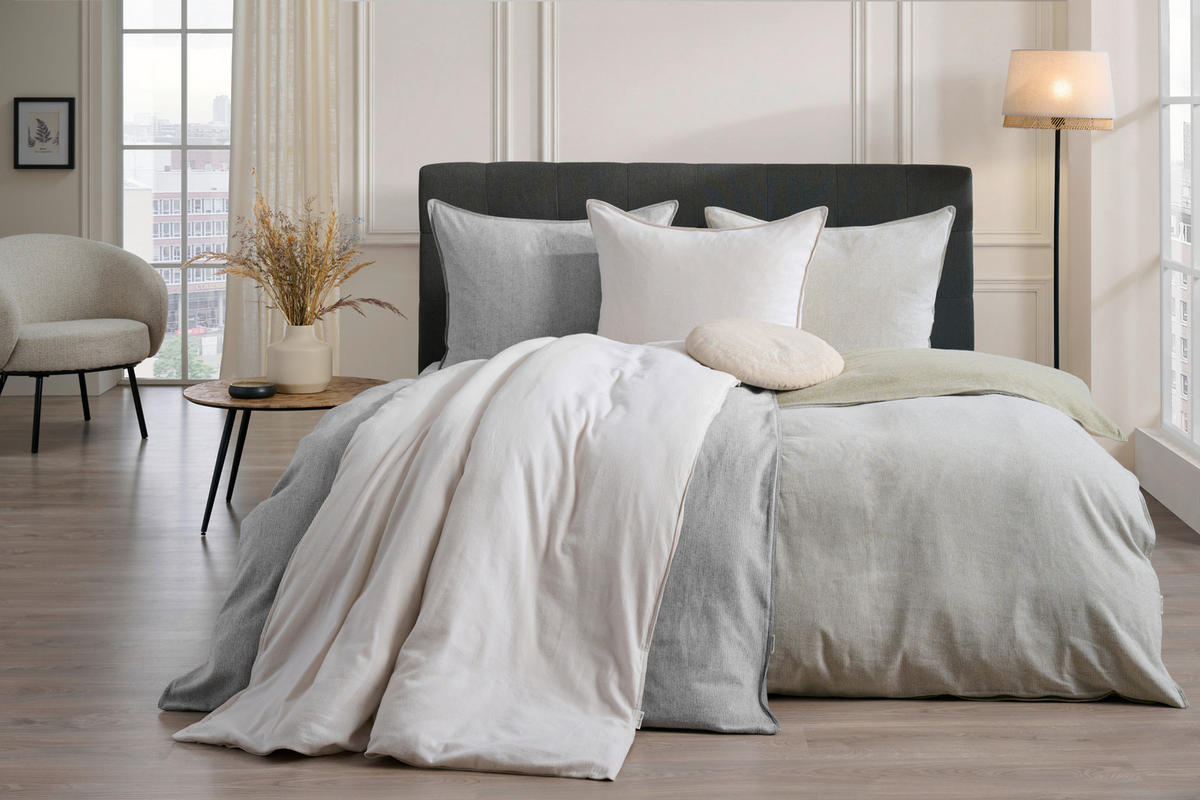BETTWÄSCHE 2-teilig OLIF Flanell 140/200 cm  - Beige, Basics, Textil (140/200cm) - Marc O'Polo
