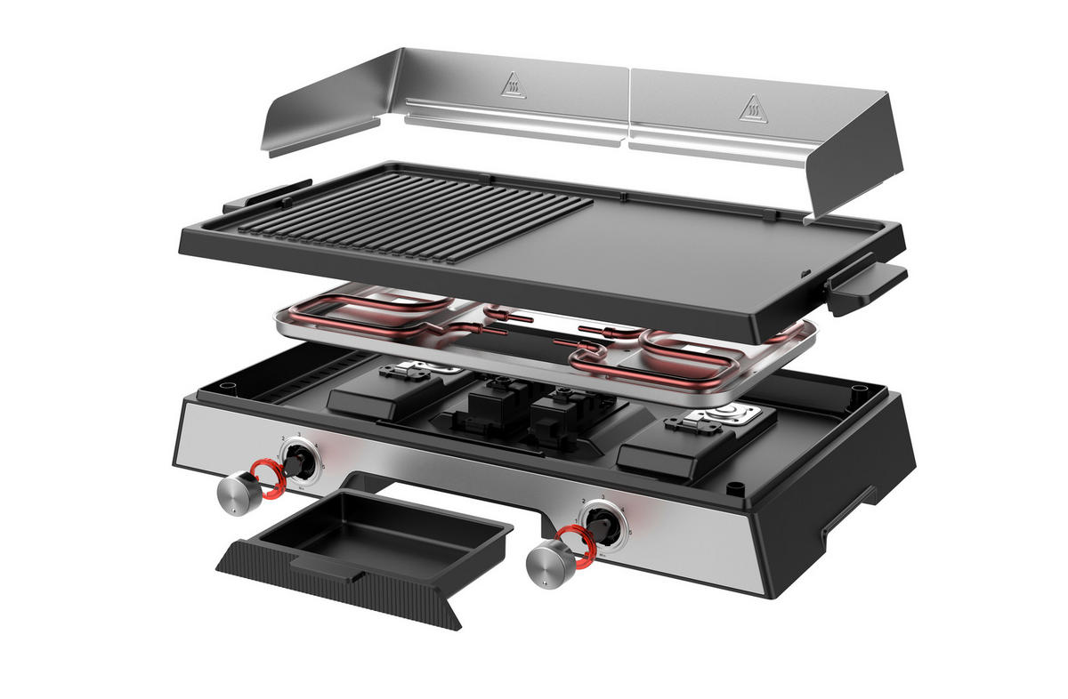 TISCHGRILL  - Edelstahlfarben, Basics, Metall (61,1/16,8/34,3cm) - Nabo