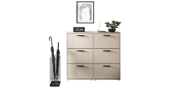 SCHUHKIPPER - Kaschmir/Schwarz, Design, Holzwerkstoff/Kunststoff (116/103/17cm) - Carryhome