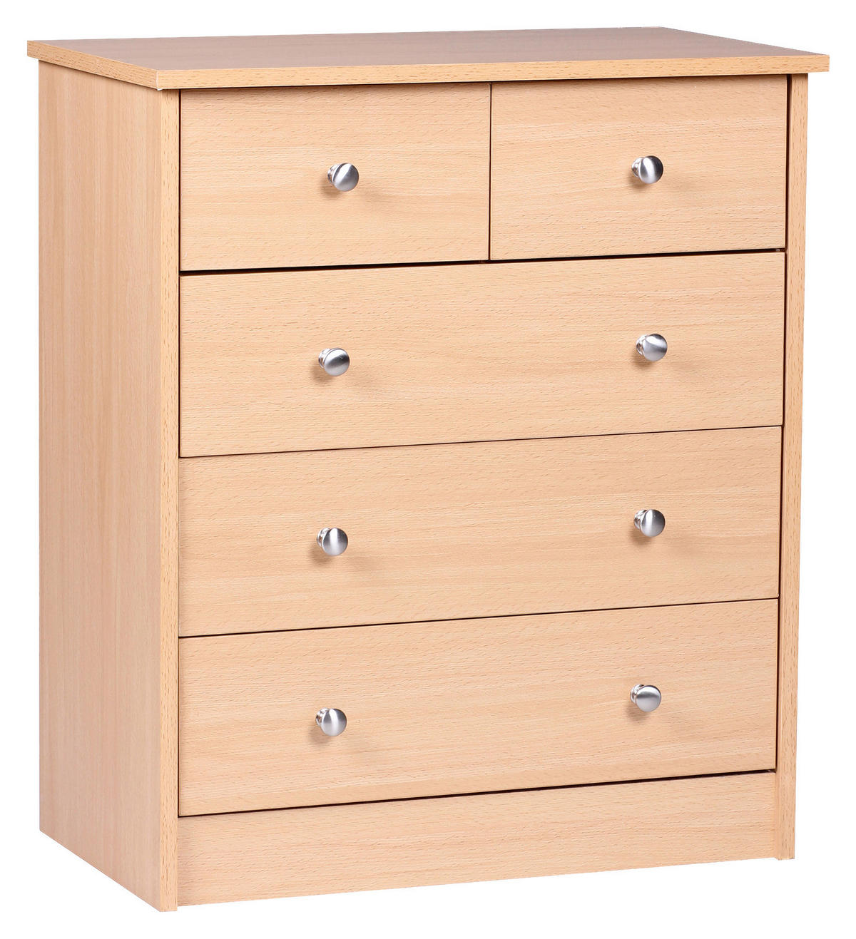 KOMMODE 60/70/35 cm  in Buchefarben  - Silberfarben/Buchefarben, Konventionell, Holzwerkstoff/Metall (60/70/35cm) - MID.YOU