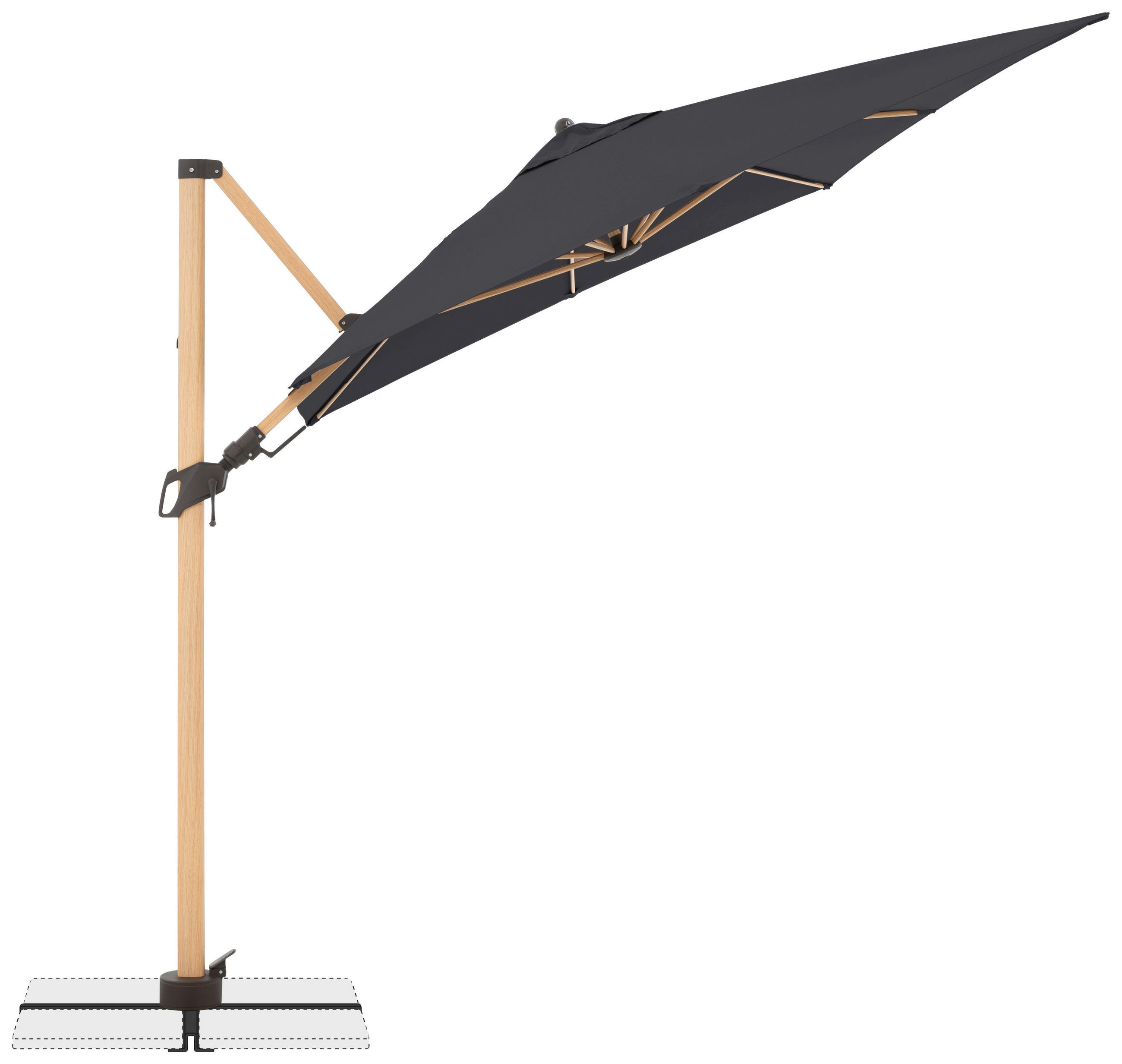 AMPELSCHIRM 300X220 cm Anthrazit  - Eschefarben/Anthrazit, Basics, Textil/Metall (300/220cm) - Doppler