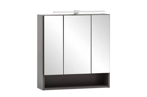 SPIEGELSCHRANK 60/64/20 cm  - Graphitfarben/Alufarben, Natur, Glas/Holzwerkstoff (60/64/20cm) - Xora