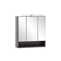 SPIEGELSCHRANK 60/64/20 cm  - Alufarben/Graphitfarben, Natur, Glas/Holzwerkstoff (60/64/20cm) - Xora