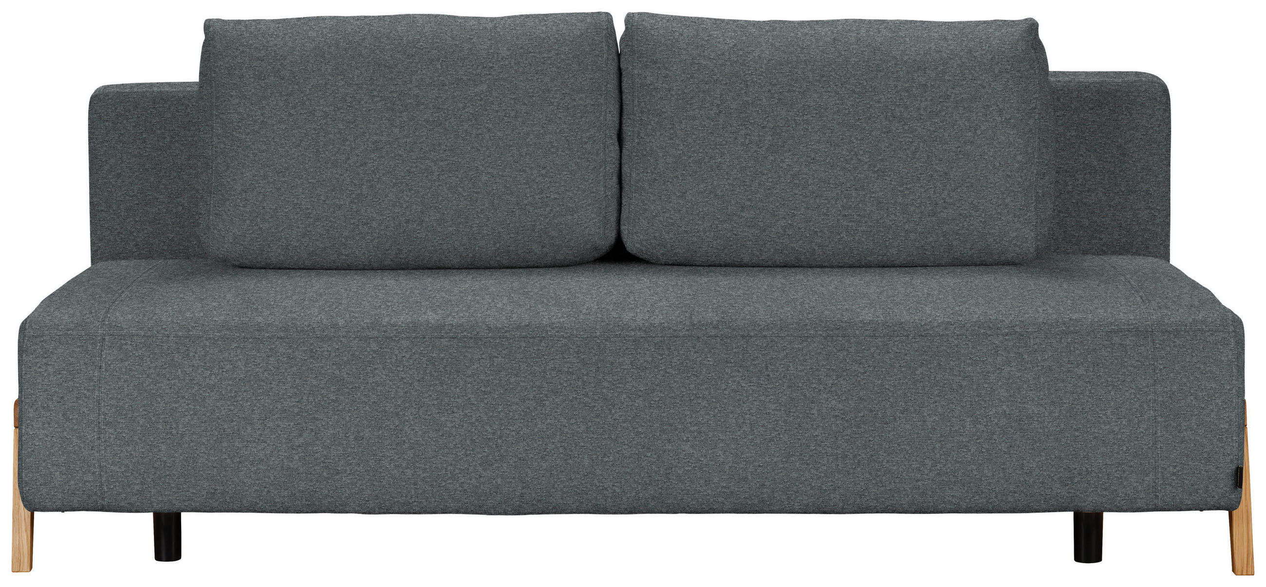 SCHLAFSOFA Chenille Dunkelgrau  - Dunkelgrau/Naturfarben, Design, Holz/Textil (211/88/102cm) - Niels Andersson