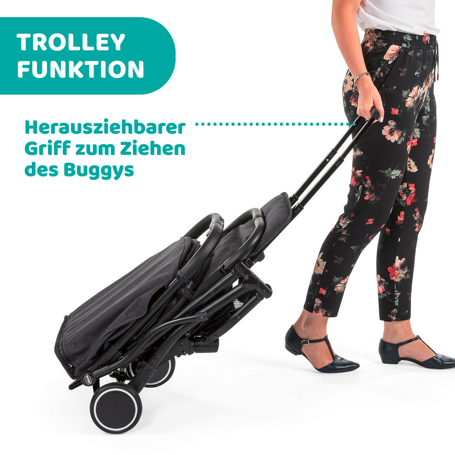 BUGGY TROLLEYME  - Anthrazit, Basics, Metall (49,5/103/84cm) - Chicco