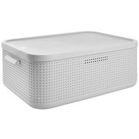 BOX MIT DECKEL  - Weiss, Basics, Kunststoff (35,6/18/50cm) - Rotho