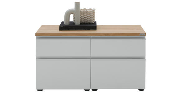LOWBOARD  90/46/41 cm 4 Schublade(n) erweiterbar, Typenauswahl, Beimöbel erhältlich, umfangreiches Zubehör erhältlich, stehend, hängend  - Eichefarben/Silberfarben, Design, Holzwerkstoff/Kunststoff (90/46/41cm) - Dieter Knoll