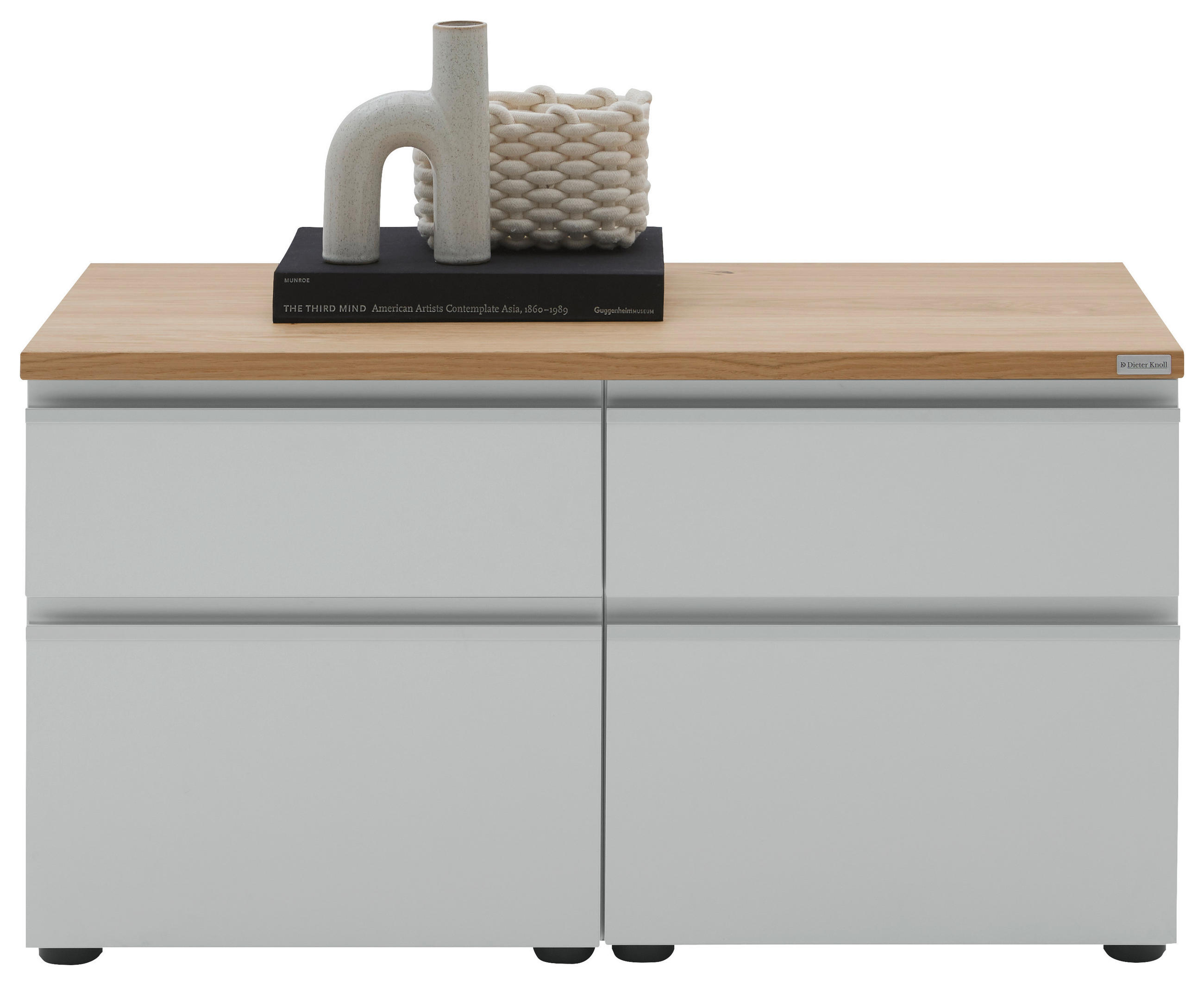 Thumbnail - Dieter Knoll Lowboard, Silber, Weiß, Eiche, Metall, furniert, 4 Schublade(n) Schubladen, 90x46x41 cm, erweiterbar, Typen...